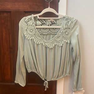 Sage green lace blouse